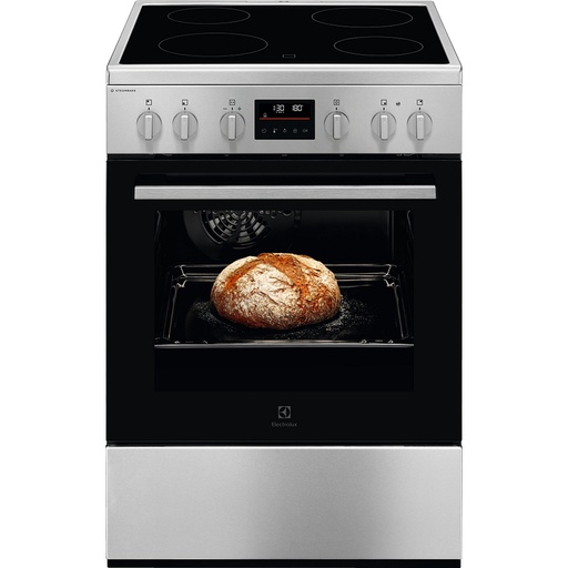 [EKR664900X] Cuisinière vitrocéramique Electrolux EKR664900X, 4 foyers, four 54 L chaleur tournante, pyrolyse, SteamBake