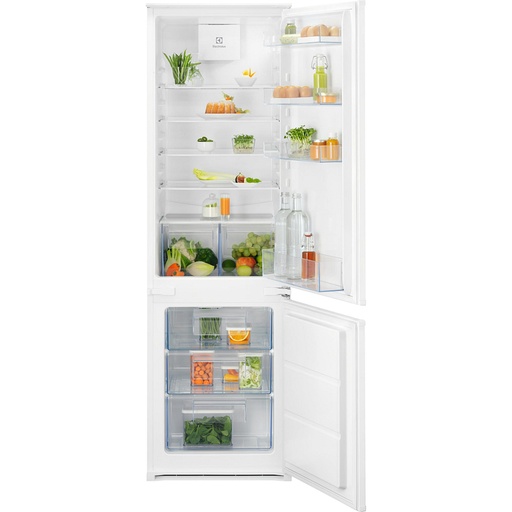 [KND5FE18S] Réfrigérateur combiné intégrable Electrolux KND5FE18S, 269 L, classe E, 34 dB, éclairage LED, froid brassé