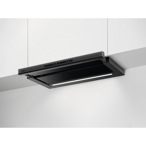 [NDP866PT] Hotte tiroir AEG NDP866PT, semi-intégrée noire, 680 m³/h en mode intensif, 3 vitesses, éclairage LED, classe A++