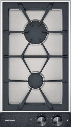 [VG232120F] Plaque gaz Vario Domino Gaggenau VG232120F, 2 brûleurs, grille en fonte, allumage électronique