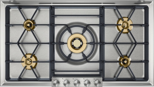 [VG295150F] Table de cuisson gaz Gaggenau VG295150F, 90 cm, 5 brûleurs, fonte lisse, allumage électrique