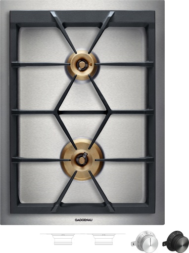 [VG425215] Plaque gaz Gaggenau VG425215, 2 foyers, fonte, allumage automatique, 6000 W