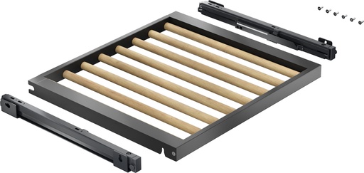 [RVA491660] Casier à bouteilles Gaggenau RVA491660, extensible, bois de chêne, aluminium anthracite, rails télescopiques