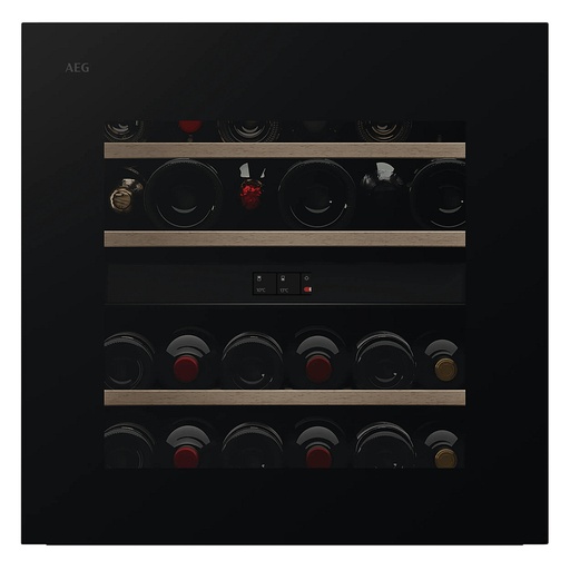[AWCD280B6B] Cave à vin AEG 923421549 intégrable, 26 bouteilles, 2 zones de température, 81 L, porte en verre
