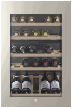 [5110200043] Cave à vin V ZUG 5110200043, 38 bouteilles, 2 zones de température, TouchOpen sans poignée, verre Miroir Pearl