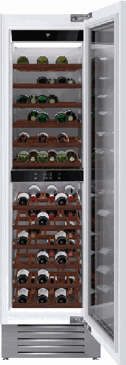 [5115400005] Cave à vin V ZUG 5115400005 entièrement intégrable, 72 bouteilles, 2 zones de température, charnière gauche