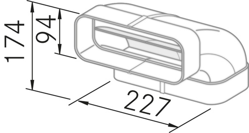 [90193] Coude vertical 90º plat 90193 Frecan