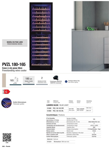 [010224] Kit serrure pour cave à vin PVZL 180-165 - Caves à vin - PANDO