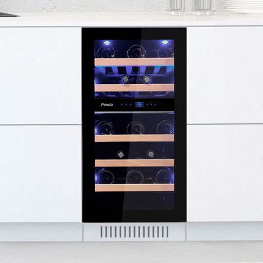 [010726] Cave à vin PANDO 010726, 25 bouteilles, 80 L, porte gauche, verre noir