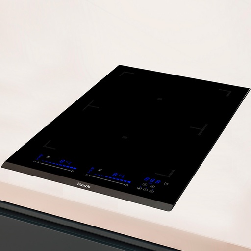 [PI-DOM] Plaque de cuisson domino induction 2 zones bridge 380 mm, verre biseauté, PREMIUM - Plaques de cuisson - PANDO